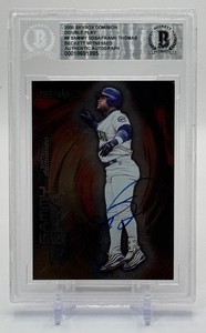 Sammy Sosa / Frank Thomas Dual Auto BGS Authenicated Slab 2000 Skybox Dominion Double Play Autographed Baseball Card No. 9