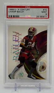 Champ Bailey RC PSA 9 1999 E-X Century Rookie Graded Slab Football Card No. 70