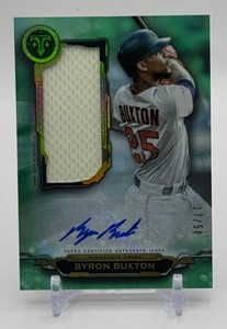 Byron Buxton Patch Auto 50 2019 Topps Triple Threads Green Minnesota Twins Baseball Card No. AUJR-BB