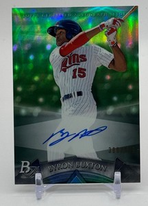 Byron Buxton RC Auto 399 2014 Bowman Platinum Minnesota Twins Green Rookie Baseball Card No. AP-BBU