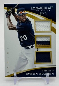Byron Buxton RC 25 Triple Patch 2015 Immaculate Minnesota Twins Rookie Baseball Card No. 1