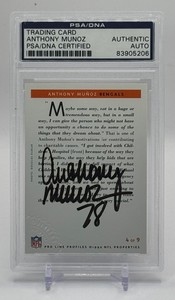 Anthony Munoz Authenticated Auto PSA Graded Slab Football Card