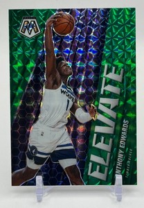 Anthony Edwards RC 2020 Mosaic Elevate Green Mosaic Minnesota Timberwolves Rookie Basketball Card No. 12