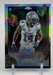 Amon-Ra St. Brown Refractor 2025 Topps Fortune 15 Football Card No. F15-13