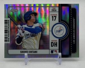 Shohei Ohtani Admit One 2026 Topps Chrome Baseball Card No. BTP-3