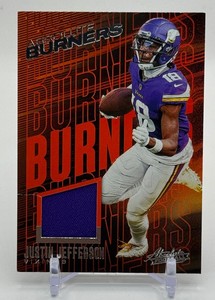 Justin Jefferson Relic Absolute Burners 2023 Absolute Minnesota Vikings Football Card No. AB-6