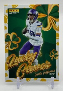 Justin Jefferson SP Lucky Clover Coin Border Minnesota Vikings Football Card No. 9