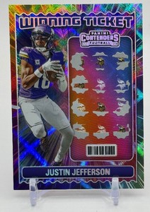 Justin Jefferson Winning Ticket Diamond 2024 Contenders Minnesota Vikings Football Card No. 11