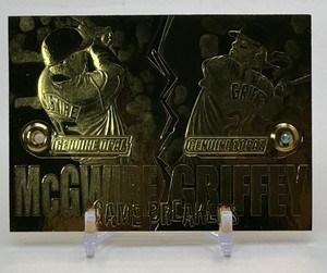 Ken Griffey Jr.  Mark McGwire Dual Gem Gold Plated Baseball Card 1998