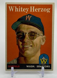 Whitey Herzog 1958 Topps Vintage Baseball Card No. 438