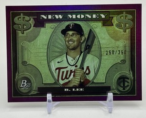 Brooks Lee RC 250250 Bookend New Money Purple 2023 Bowman Platinum Minnesota Twins Rookie Baseball Card No. NM-18