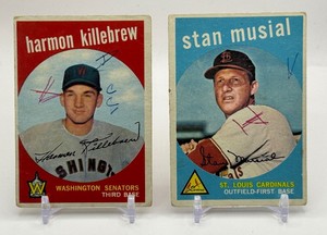 Harmon Killebrew  Stan Musial 2-Card 1959 Topps Vintage Baseball Card Lot
