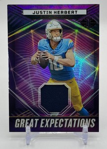 Justin Herbert Relic 2023 Illusions Football Card No. GE-JHE