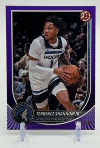 Terrence Shannon Jr. RC 199 Purple 2025 Bowman Minnesota Timberwolves Rookie Basketball Card No. 105