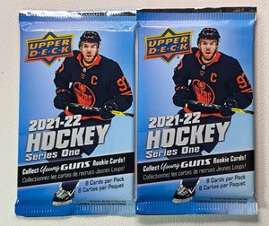 2 Packs of 2021-22 Upper Deck Series 1 Hockey Cards