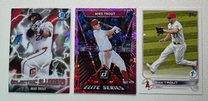 Mike Trout 3-Card FoilInsert1st Edition Baseball Card Lot