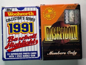 1991 Pack of Wool Collectors Series & 1996 Pack of Members Only Basketball Cards