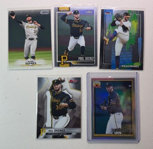 Paul Skenes 5-Card Baseball Card Lot w Refractor