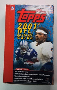 Opened Box of 2001 Topps Football Cards
