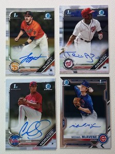 4-Card Bowman Chrome 1st Auto Rookie Baseball Card Lot