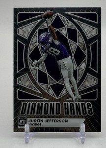 Justin Jefferson Diamond Hands 2025 Optic Minnesota Vikings Football Card No. 8