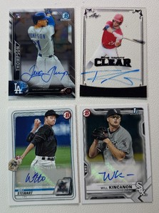 4-Card Rookie Auto Baseball Card Lot