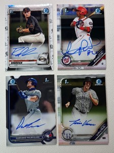 4-Card Bowman Chrome 1st Auto Rookie Baseball Card Lot (2)