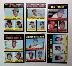 6-Card 1971 Topps Leaders Vintage Baseball Card Lot