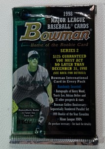 1 Pack of 1998 Bowman Series 2 Baseball Cards