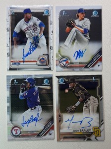 4-Card Bowman Chrome 1st Auto Rookie Baseball Card Lot (3)