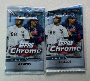 2 Packs of 2021 Topps Chrome Baseball Cards