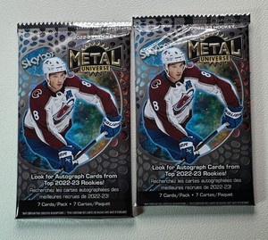 2 Packs of 2022-23 Metal Universe Hockey Cards