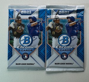 2 Packs of 2021 Bowman Chrome Baseball Cards