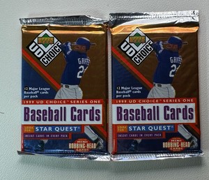 2 Packs of 1999 Upper Deck Choice Series 1 Baseball Cards
