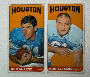 Bob McLeod & Bob Talamini 1965 Topps Tall Boy Vintage Football Cards