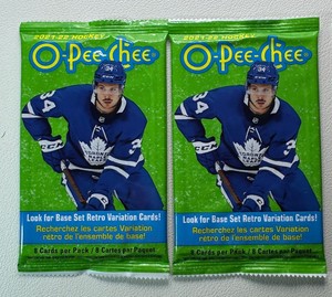 2 Packs of 2021-22 O Pee Chee Hockey Cards