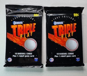 2 Packs of 1993 Donruss Triple Play Baseball Cards