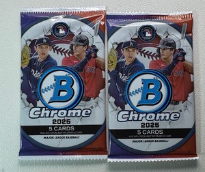2 Packs of 2025 Bowman Chrome Baseball Cards