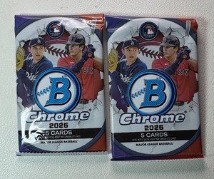 2 Packs of 2025 Bowman Chrome Baseball Cards (3)