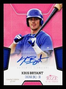 Kris Bryant Auto 200 Limited Edition 2013 Leaf Rize of the Prodigy #PR-3 Baseball Card