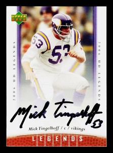 Mick Tingelhoff Autograph Minnesota Vikings Legends Football Card