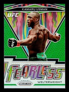 Kamaru Usman Green Prizm Fearleaa Insert 2021 UFC #8 Card