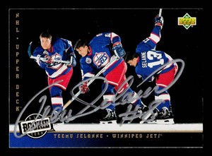 Teemu Selanne Autograph 1993 Upper Deck All-Rookie Team #281 Hockey Card