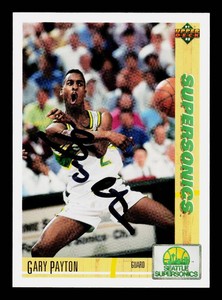 Gary Payton Autograph 1991-92 Upper Deck #153 Basketball Card