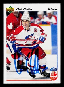 Chris Chelios Autofraph 1991-92 Upper Deck #37 Hockey Card