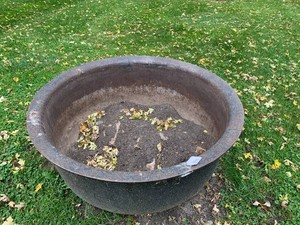 Very large, heavy cast iron kettle, 45dia.