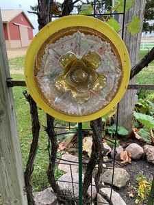 Gazing ball, homemade garden art, chime