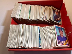 Baseball cards, in red box
