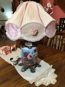 Vintage kerosene lamp, has been converted to electric