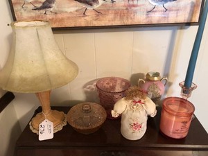 Pink glassware, some depression